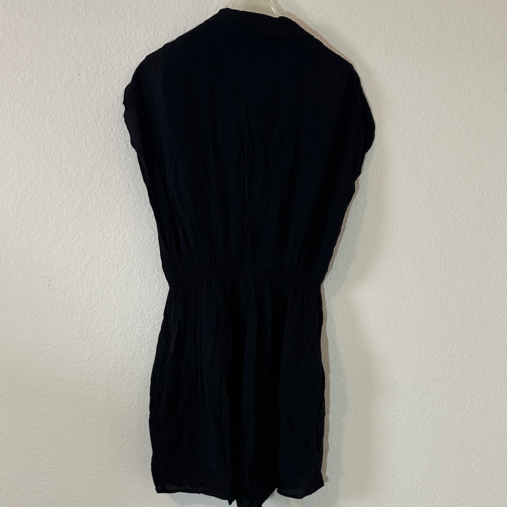 Sunny Girl Black Button-Front Romper – Size XL, 100% Rayon, Casual Short‎ Sleeve - Picture 6 of 8